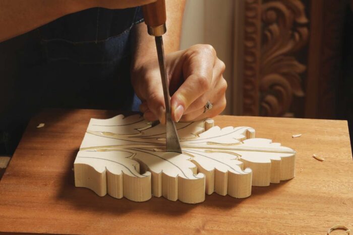 Mary continues to carve the second lobe 