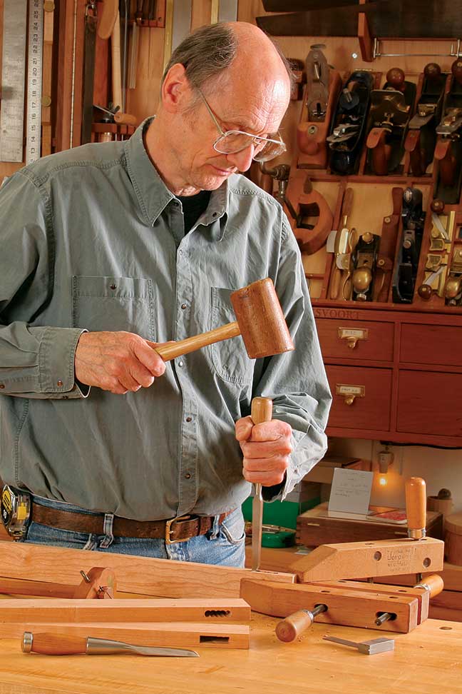 Christian Becksvoort cutting a mortise